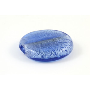 Verre rond plat bleu sapphire pâle (foil) de 32 à 35mm